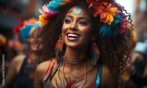 A beautiful woman at a dance carnival generated AI © Tatiana