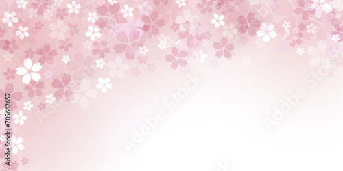 桜の花びらの背景イラスト  ピンクのグラデーション背景