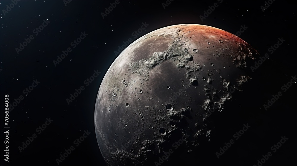 Naklejka premium moon and planet