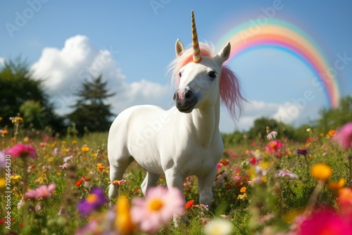 Pure Majestic white unicorn. Person female. Generate Ai