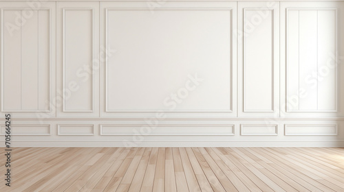 Contemporary Simplicity  Home Decor on White Paneled Wall 3D Render