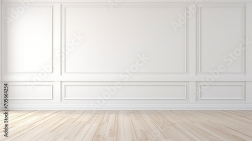 Contemporary Simplicity  Home Decor on White Paneled Wall 3D Render