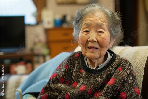 和風の家に暮らす日本の笑顔のおばあちゃん（田舎・終活・実家） photo