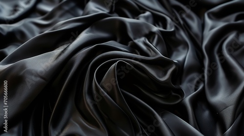 Photograph of premium material with folded black silk background, Generative AI.