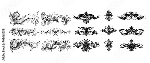 Calligraphic decorative elements in vector format.