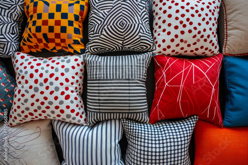 Contemporary Comfort: Eclectic Cushion Array