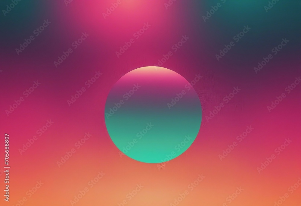 Retro grainy gradient background noise texture effect summer poster design orange teal green pink