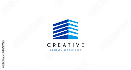 Real Estate logo design vector illustration.