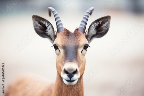 roan antelope looking directly into camera lens