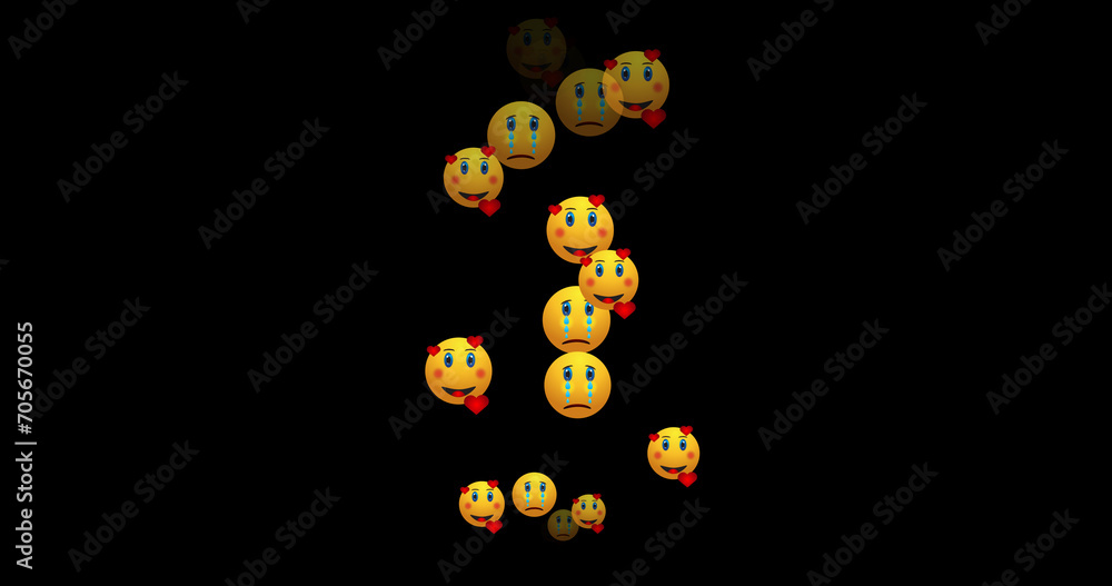 Illustration of live reactions of happy emoji icons in an alpha channel. Social media live reactions for Facebook, Instagram, and Twitter. Live-style animated icon for live-stream chat. Illustration of live reactions of happy emoji icons in an alpha channel. Social media live reactions for Facebook, Instagram, and Twitter. Live-style animated icon for live-stream chat.