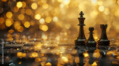 Chess piece in Bokeh Effect