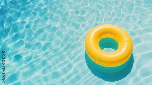 Yellow lifebuoy in the pool
