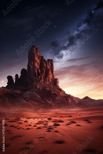 the milky way and red rock in a desert, the stars art group spectacular backdrops,