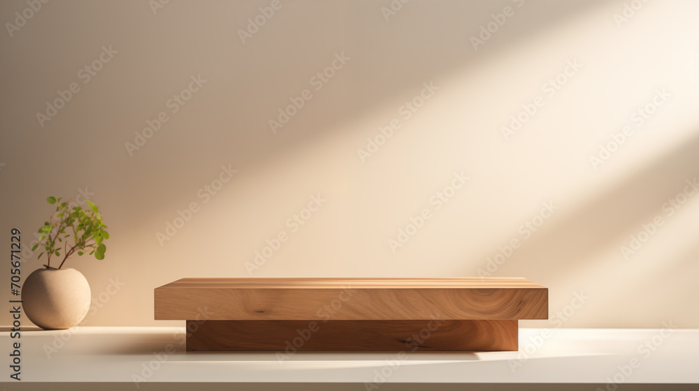 a sleek wooden platform and a simple vase cradling a delicate for beauty skincare cosmetic products display backdrop,Luxury beauty, cosmetic, skincare, product display background 3D a sleek wooden platform and a simple vase cradling a delicate for beauty skincare cosmetic products display backdrop,Luxury beauty, cosmetic, skincare, product display background 3D