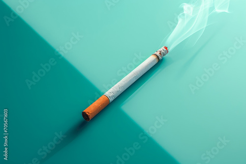 Worn Out Cigarette Against a Chromatic Backdrop