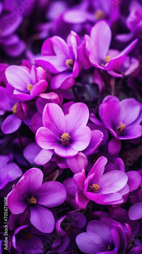 Purple spring flowers close-up macro photography.