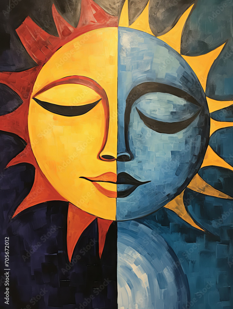 Face of the moon and sun Face of the moon and sun