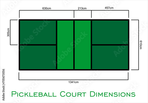 Universal Pickleball Court Dimensions size measurements r  top view