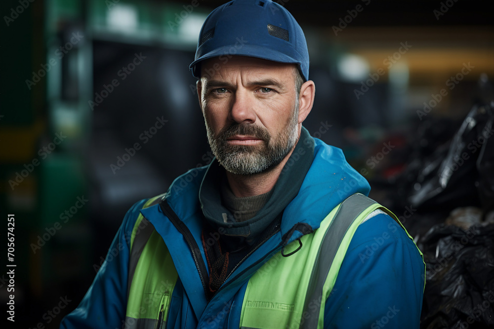 Generative AI picture of dustman who keeps streets clean and takes away trash city service Generative AI picture of dustman who keeps streets clean and takes away trash city service