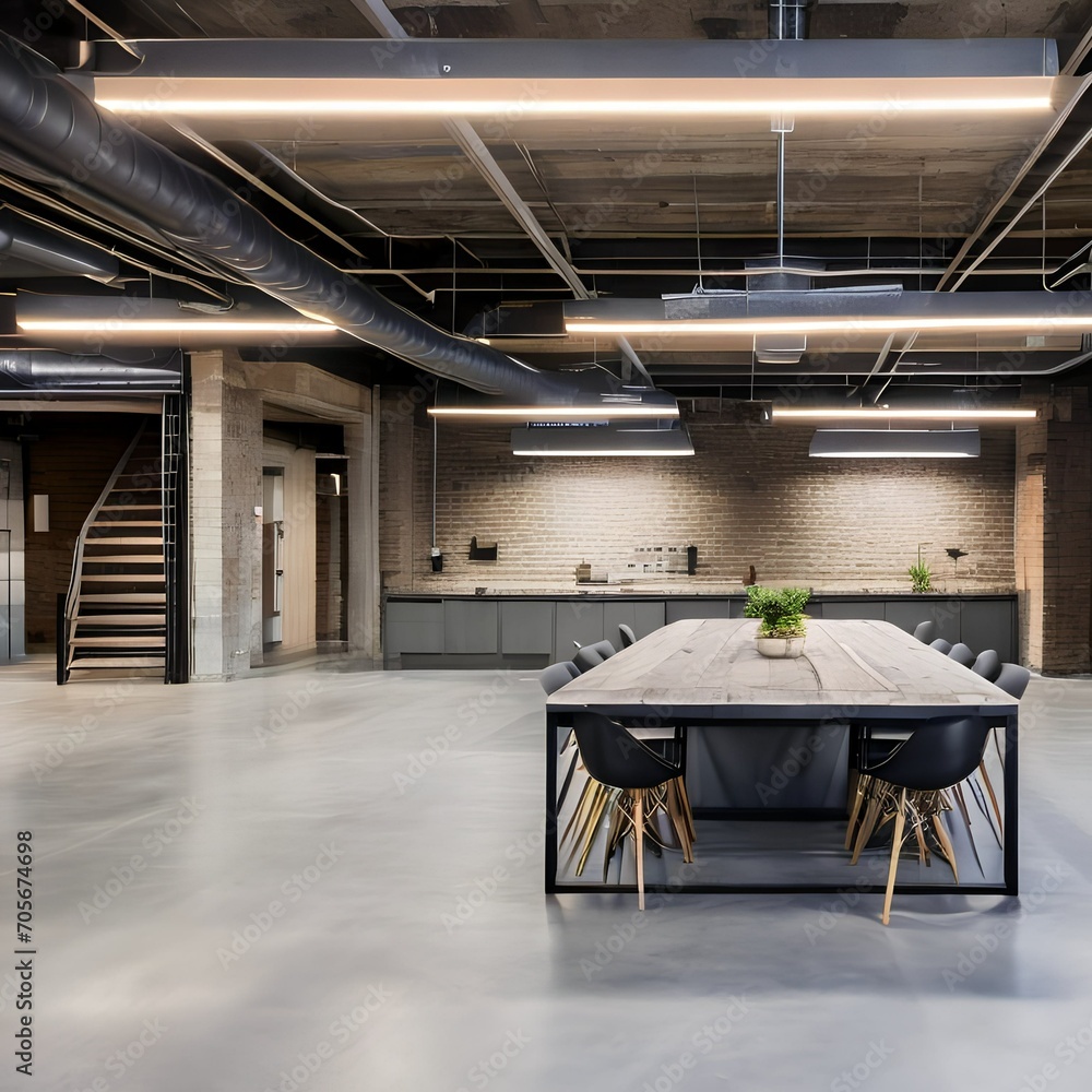 A modern industrial loft with exposed ductwork and concrete floors5 A modern industrial loft with exposed ductwork and concrete floors5
