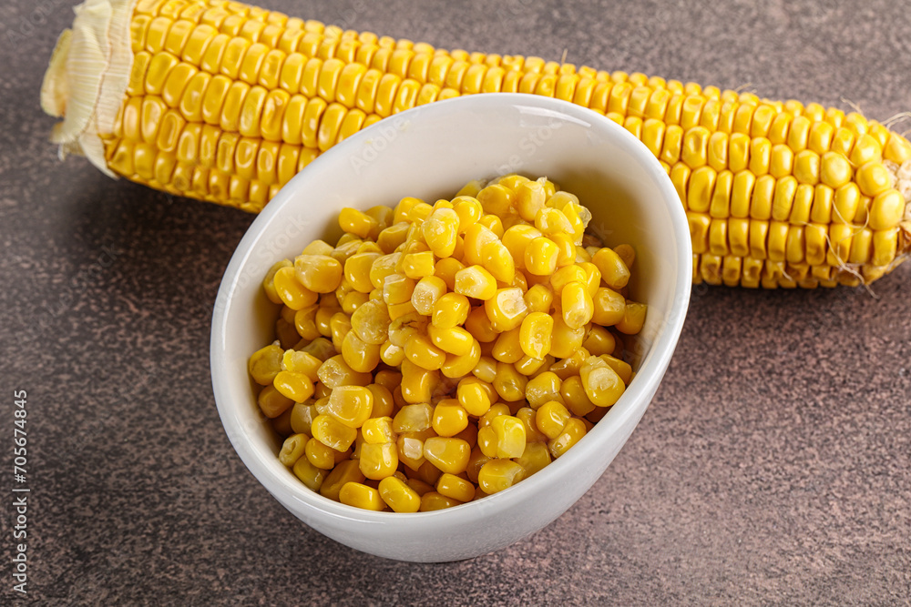 Marinated corn in the bowl Marinated corn in the bowl