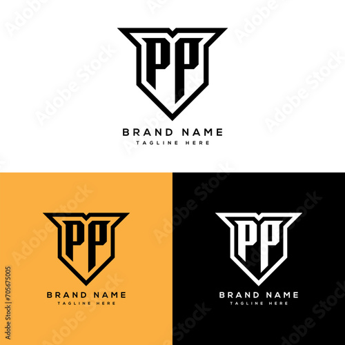 PP Monogram Initials Two Letter Creative Modern Logo Design Template for Your Business or Company (ID: 705675005)