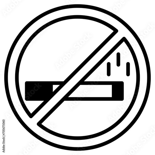 No smoking solid glyph icon