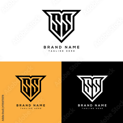 SS Monogram Initials Two Letter Creative Modern Logo Design Template for Your Business or Company (ID: 705675078)