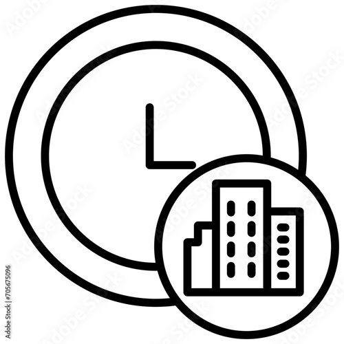 Hotel Timings solid glyph icon