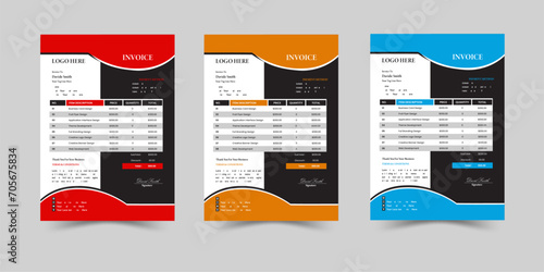 Creative Business Invoice Vector Template Design.