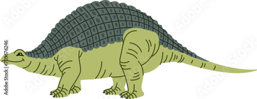 Cartoon dinosaur Nodosaurus, dino reptile character and kids extinct toy, isolated vector. Funny cute Nodosaurus or herbivorous dinosaur of Cretaceous era for child prehistoric reptiles study