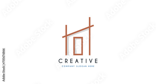 Real estate, house, home logo design vector illustration.