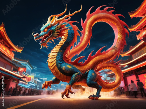Chinese New Year Dragon Background 2024 © Graphic Shops