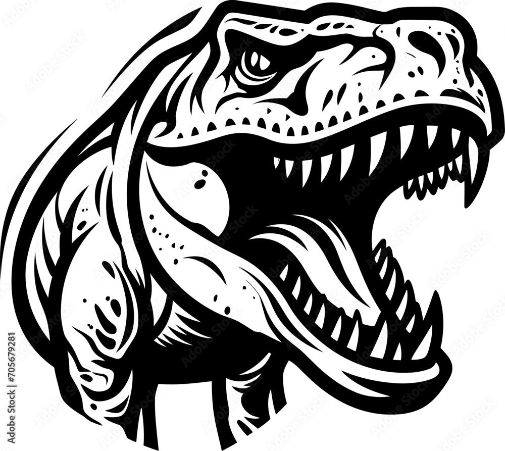 Dinosaur t-rex silhouette icon in black color. Vector template for laser cutting wall art. Dinosaur t-rex silhouette icon in black color. Vector template for laser cutting wall art.