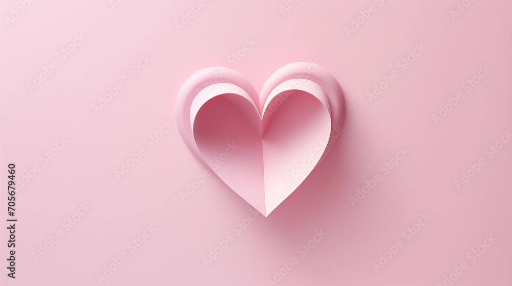 A 3D pink heart on a pink background