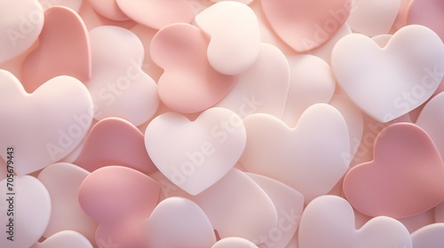 A close up of a small pieces of pink hearts wall background.