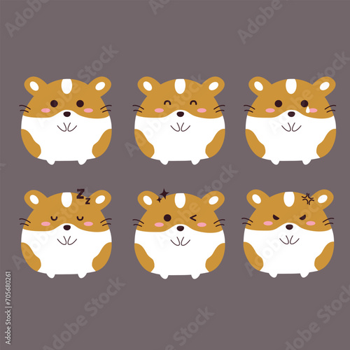 set of hamster funny animals