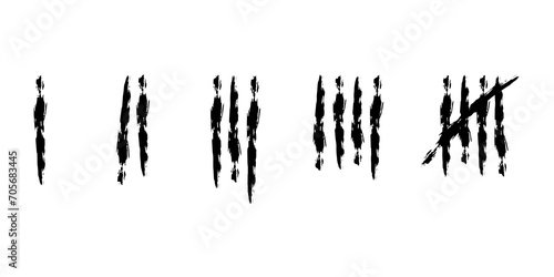 tally mark vector. prison wall stick line counter vector photo