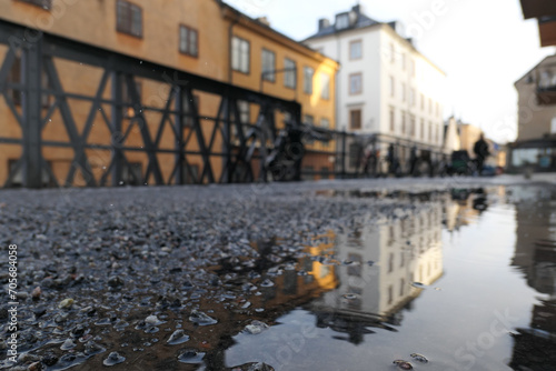 Wallpaper Mural Close up of a puddle in city Torontodigital.ca
