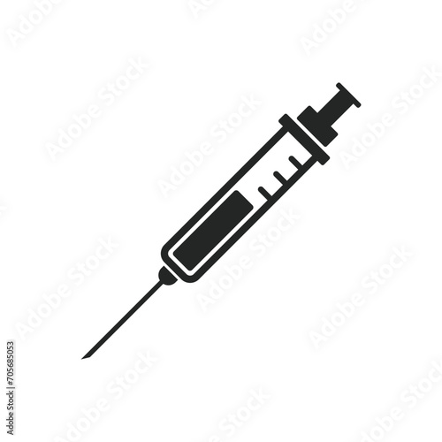 Syringe icon design isolated on white background. Medical equipment vector illustration
