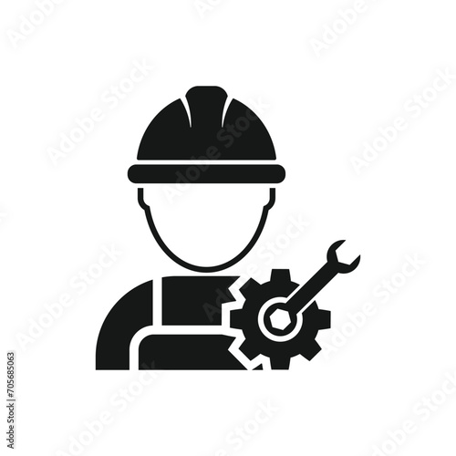 Technician Engineer Avatar icon isolated on white background . Construction Builder vector illustration