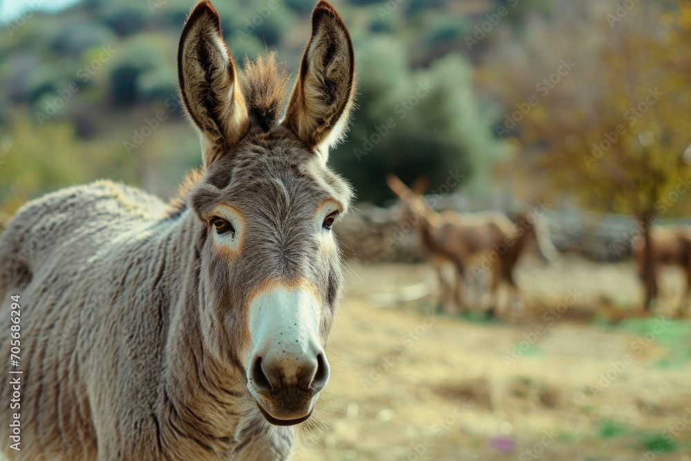 Donkey in the field