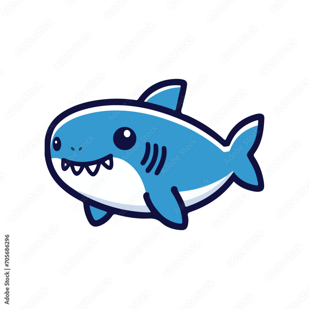 Cute cartoon  baby shark vector