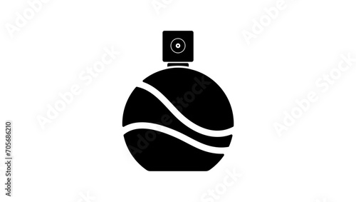 perfume emblem, black isolated silhouette