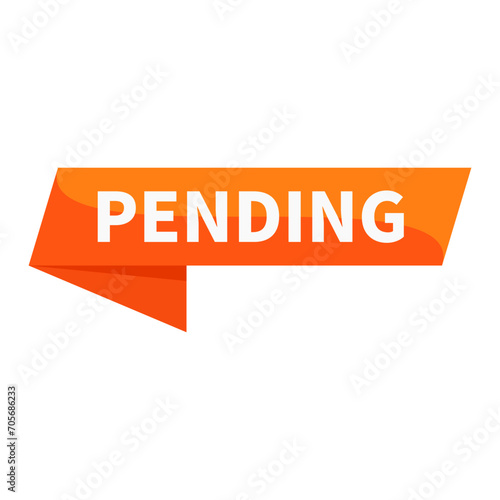 Pending Orange Ribbon Rectangle Shape For Wait Information Announcement Business Marketing Social Media
