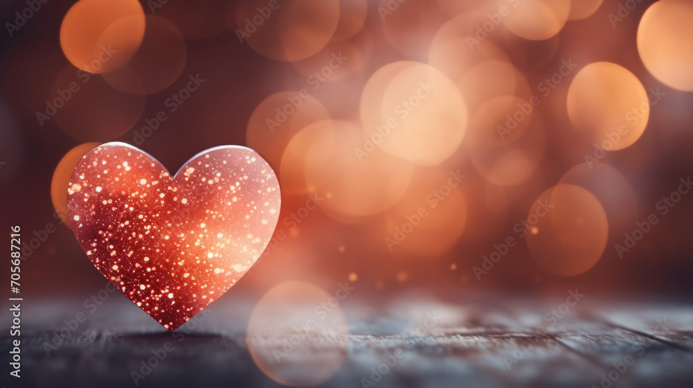 Abstract heart with beautiful bokeh. Background