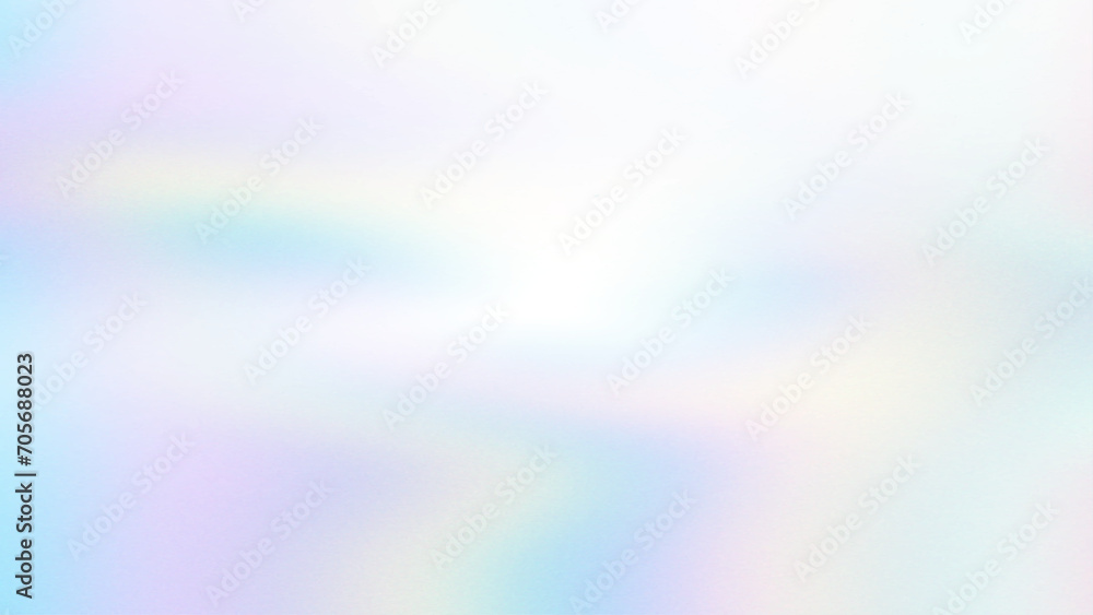 Blurred rainbow light refraction texture overlay effect for photo and mockups. Organic drop diagonal holographic flare on a white wall. Shadows for natural light effects - obrazy, fototapety, plakaty 