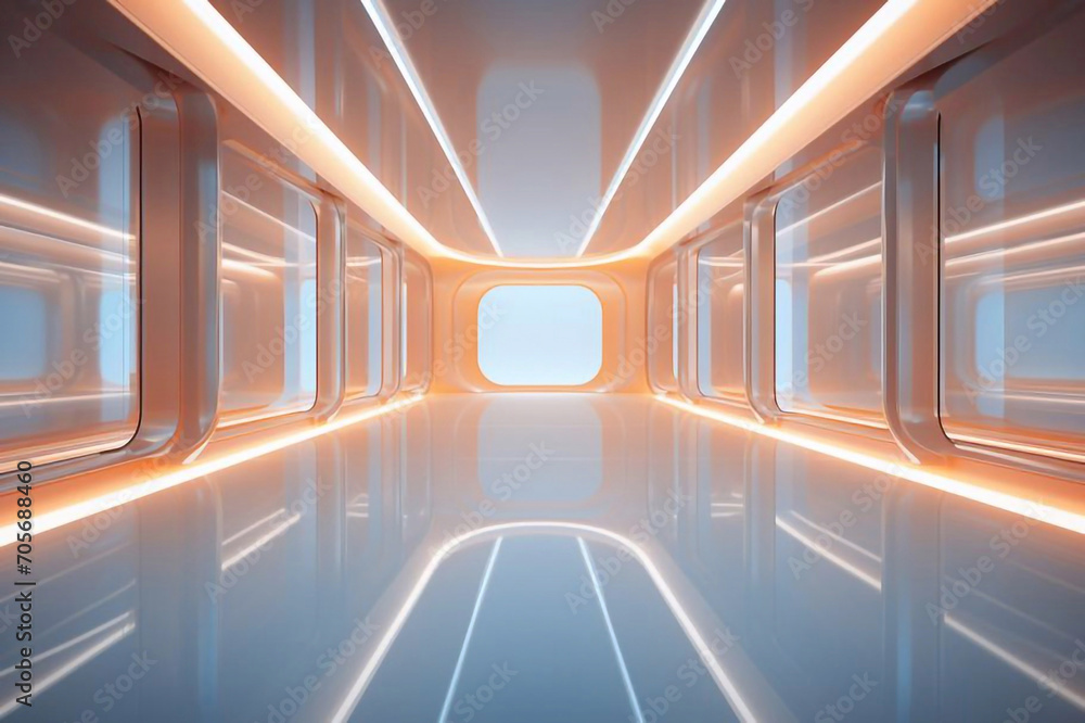 Abstract futuristic light corridor
