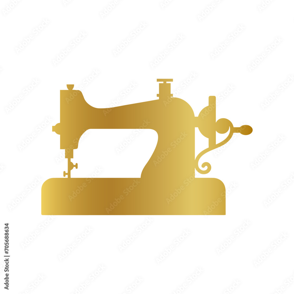 golden sewing machine and sewing