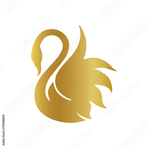 Fototapeta Naklejka Na Ścianę i Meble -  golden swan vector